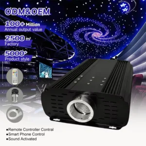Swimming Pool Waterfall 90W APP Operated Dynamic Gradient Star Lamp Flashing Mode Fiber Optic Light Source