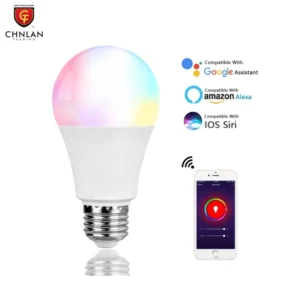 Tuya Alexa Smart WiFi Bulb Dimmable 10W A70 E27 B22 Globe LED RGB+White Lamp Remote Control White AC Powered CE