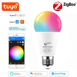 Tuya App E27 Type Zigbee 3.0 Voice Control Led Lamp Wifi Smart Bulb RGB ESP8266 compatible Firmwares Work with Alexa google