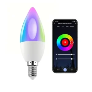 Tuya Candle Light Bulb Wi Fi Smart Light Bulb RGB+CW LED AC 5W with Smart Life APP Remote Control C37 Candle Smart Bulb