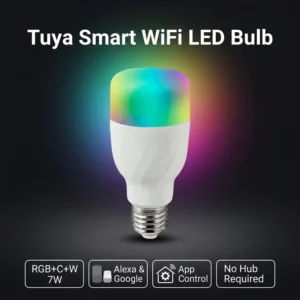 Tuya Smart App No-Hub RGBCW Dimmable WiFi LED Bulb with E26/E27 Base