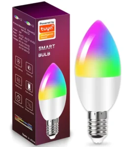 Tuya WiFi Smart Light Bulb E14 LED RGB Lamp Work with Alexa Google Home Siri Smart Life 85-265V RGB White Dimmable Magic Bulb