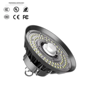UFO High Bay LED Shop Lighting Fixture 100W-300W Commercial Warehouse Workshop Barn Factory Power CCT Selectable IP65 Rating