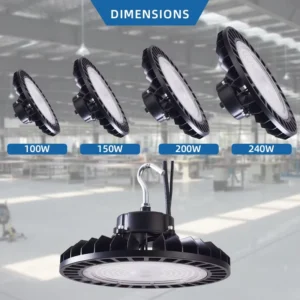 UFO High Bay Light 100W 150W 200W 240W Industrial Aluminum CCT 5000K Sensor IP65 Dimmable High Luminous Lighting