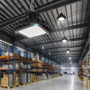 UFO LED High Bay Light IP66 Warehouse Fixture Aluminum Housing for Logistics Center Tall Ceiling Illumination