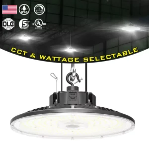 UFO Shop Light 300W 45000Lm 5000K 1-10V Dimmable Highbay Led Shed Lights 150W UL Listed US Hook 5′ Cable Led High Bay Lights