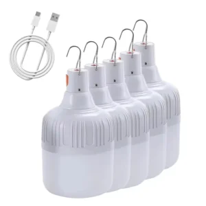 USB Rechargeable LED Bulb with Hook Emergency Portable Lightings for Camping Out