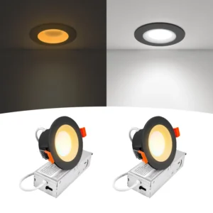Ultra Anti Glare 6W LED Recessed Downlight USA Direct 5CCT 680lm Night Light Mode Flicker Free Slim Panel for Home ETL