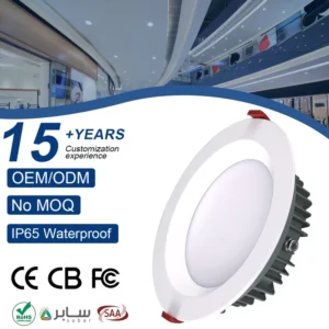 Ultra Slim Anti Glare SMD White 10W 15W 20W Recessed LED Downlight for Indoor Hotel Halls