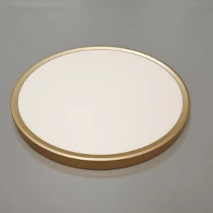 Ultra Thin Gold Indoor LED Ceiling Light Surface Mounted Round Design with 6000K 3000K 4000K CCT for Home Office and Dining Room