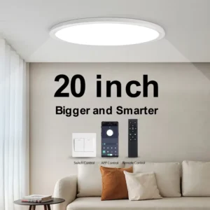 Ultra Thin Modern Intelligent Bedroom Home Lighting 45W 500mm APP Remote Control Smart Led Ceiling Lights Indoor