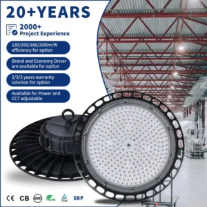 Ultra thin IP65 200W UFO for High Bay Light Aluminum Body 3500K Warm White CE ROHS Indoor Lighting Industrial Fixture Shop