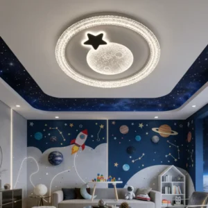 Universe Star Modern Minimalist LED Iron Ceiling Light Changeable Color for Living Room Bedroom Children’s Room Game Room Home