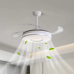 Ventilador De Techo Retractil 42 Inch Home Decorative Retractable Ceiling Fan with Light and Remote Control