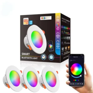 Voice Control Music RGBW AC110V 220V 10W Color Changing Smart Light Bulb Tuya APP Control Smart LED Recessed Downlight