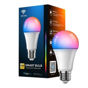 WIFI+BT+2.4G 3 Modes Control 9W E26 LED WIFI Smart Bulb Work with Alexa Google Home Voice Control RGB+CCT Dimmable Light Bulb