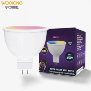 WOOJONG Alexa Google Home Compatible DC 12V AC 110-240V RGB GU10 Spot Light GU10 RGB Smart Bulb