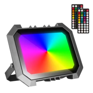 WOSEN RGB Flood Light 30W 50W 100W IP65 Waterproof Landscape Lighting 60 Beam Angle 3000 6500K Color Temp WiIFI+