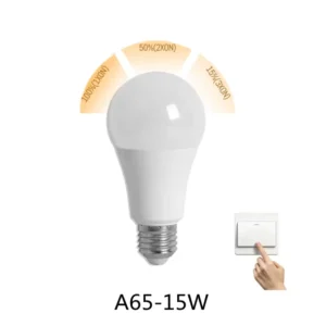 Wall Switch 3 Stage Dimming A65 15W 220-240V Three Brightness IP20 LED Dimmable Bulb for Indoor Lighting