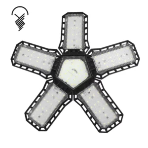 Warehouse Garage Fan Blade Lights High Power 80W Foldable Light Bulb