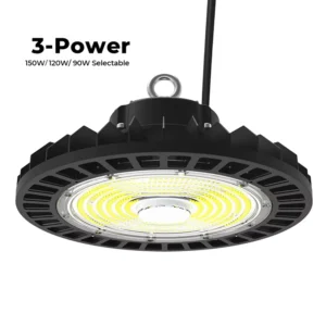 Warehouse Workshop Industrial Lights 150LM W 150W 200W 240W Power Adjustable AC120 277 UFO Led High Bay Lamp With CE ETL