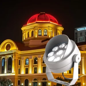 Waterproof IP66 Narrow Beam Angle Circle Outdoor LED Flood Light for Facade Projects 18W 27W Spotlight