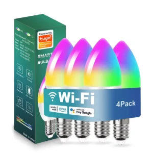 WiFi App Controlled Smart LED Bulb Multicolor Compatible Alexa Google Home Wireless Voice Controlled Lighting E14 E27 Power