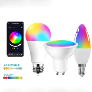 WiFi BT Smart GU10 E14 E27 Candle Bulb with Alexa & Google Control Spotlight for Office CE RoHS Certified