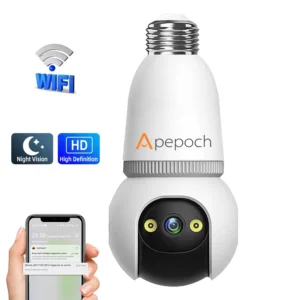 Wireless Smart WiFi Light Bulb Camera 360 Degree V380 LED Floodlight Bulb Socket Surveillance Baby Camera