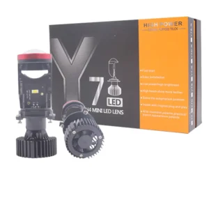 Y7D H4 9003 HB2 LED Projector Headlight for Car with Mini Fan Cooling CSP Automobile H4 Hi Lo Beam Headlight Lens